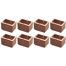 ASKRefine Chair Leg Covers Set of 8 Square 24-30mm x 38-48mm Brown Coffee Brown Color Felt Chair Leg Caps Guard Noise Trouble Prevention Floor Scratch Prevention (Square Shape 24-30mm x 38-48mm)