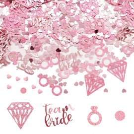 Bridal Party Confetti Rose Gold, Team Bride Confetti Wedding Glitter Table Decoration Confetti Table Confetti Paper Hearts Team Bride Table Decoration for Stag Night Holiday Decoration JGA Decoration