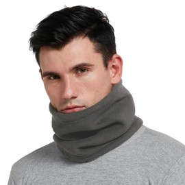 HGDGears Fleece Polar Neck Warmer Face Warmer Tube Scarf Sport Windproof Scarf for Winter - grey, size: l
