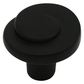 10 Pack - Cosmas 775FB Flat Black Cabinet Hardware Swirl Knob - 1-1/4" Diameter