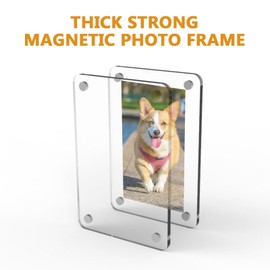 Magnetic Picture Frames Fridge Clear 4x6IN Pack of 6 Magnetic Photo Frames for Kids, Family, Strong Photo Magnets for Fridge
