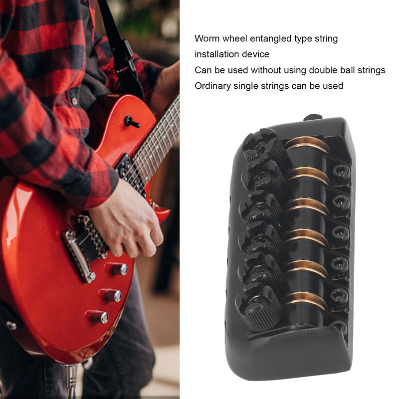 Headless Guitar Bridge Tailpiece 6 String Saddle with Worm Involved