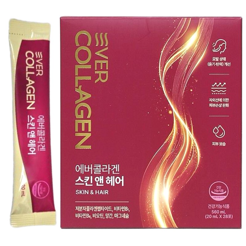 Ever Collagen 에버콜라겐 스킨앤헤어 펩타이드 모발 콜라겐 28포