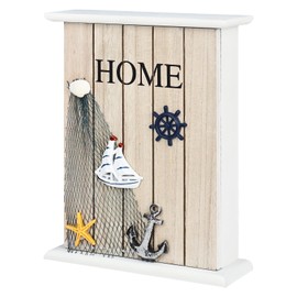 YYTECH Wooden Key Box, Key Box, Hallway, Key Cabinet, 6 Key Hooks, Wall Decoration, for Entrance, Hallway, Office Key Holder, Key Holder