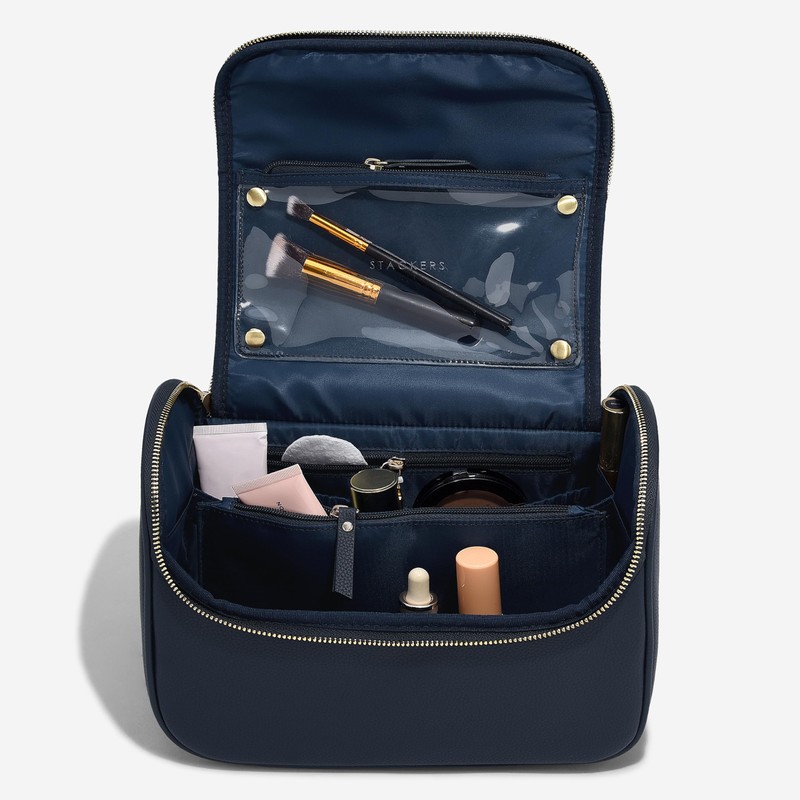Stackers Pebble Navy Large Cosmetic Case