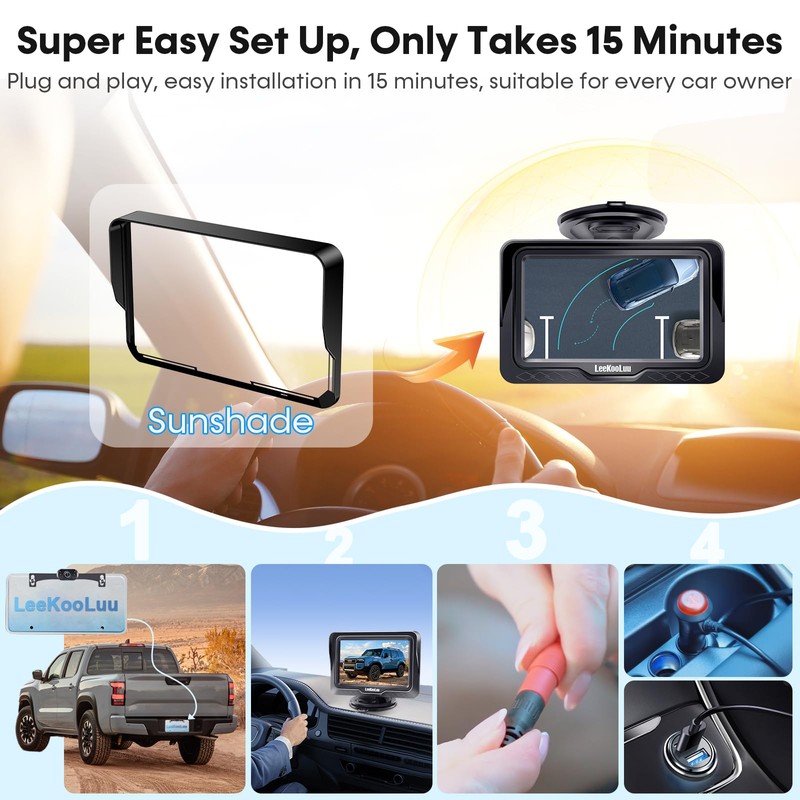 Backup Camera Ease Install for 2 Cars - 2-Pack, Plug