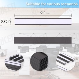 100 Pieces Magnetic Label Holders with Magnets Magnetic Data Card Holders with Clear Plastic Protectors for Metal Shelf, Whiteboard (0.75 x 6 Inch)
