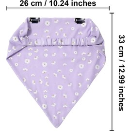 AWAYTR Floral Elastic Hair Scarf Headband 3PCS Chiffon Head Kerchief Headband Floral Hair Scarves W/Hair Clips Hair Bandanas