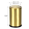 QWORK Antique Gold Trash Can, 2.4 Gallons Stainless Steel, Waterproof,