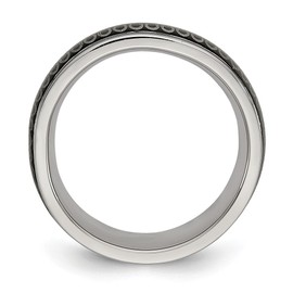 Stainless Steel Black IP-plated 7.80mm Wedding Ring Band Size 8