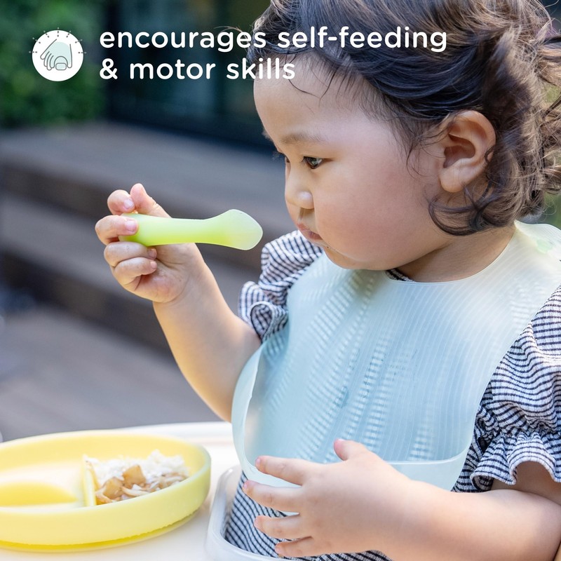 Olababy 100% Silicone Soft-Tip Training Spoon for Baby Led Weaning