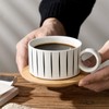 LUKA 6 Ounce Porcelain Stackable Espresso Cups with Saucers and