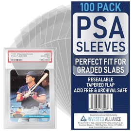 Invested Alliance PSA Slab Sleeves for Graded Cards | PSA Exact Fit Graded Card Sleeves, Resealable Slab Protector for TCG Collectors - Sports, Trading & Gaming