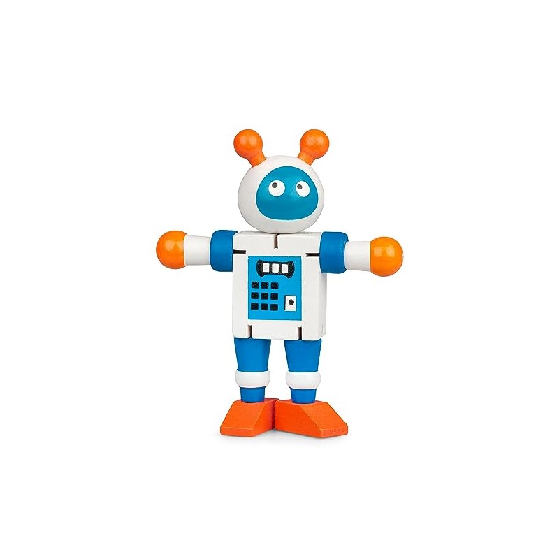 Tobar 16180 Wooden Flexi Robot, Multiple Colours