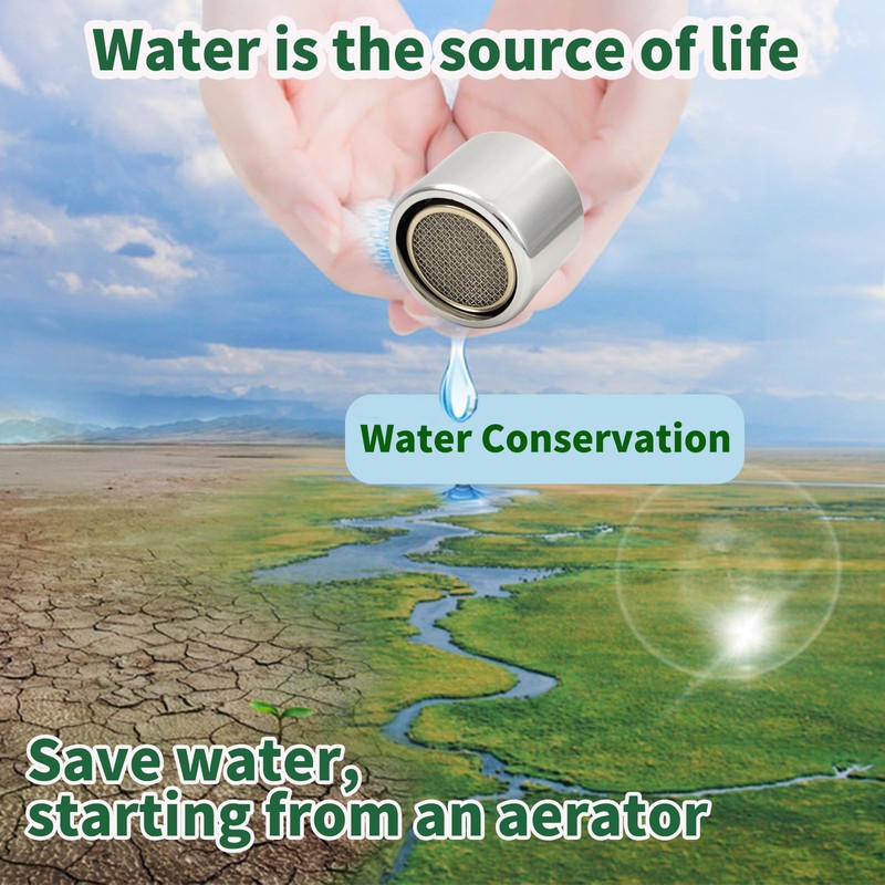TSBSHum Bathroom Sink Aerator,2.2 GPM Faucet Aerator, Made of Solid