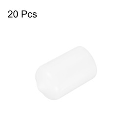 sourcing map 20pcs Rubber End Caps 12.5mm ID Vinyl Round Tube Bolt Cap Cover Thread Protectors White