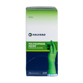 HALYARD Micro Surgical Gloves Sterile Polyisoprene Individually Wrapped Pairs Powder Free Medical Disposable Gloves, 7.9 mil, Size 8.5 Large, Green, SGL90085 (Box of 50 Pairs - 100 Total)