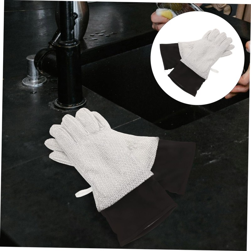 CHILDWEET 1pair Dishwashing Gloves for Kitchen Cleaning Oil Multi-Functional Long