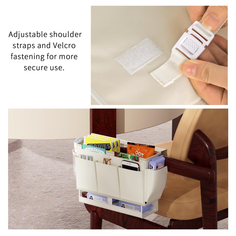 Frjjthchy Bedside Caddy Bedside Organizer,Bed Caddy with 11 Pockets and