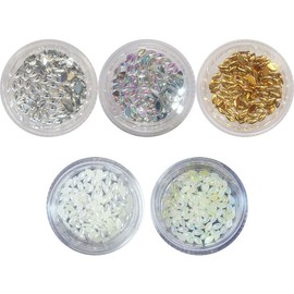 Nail Ssen Nail Art Nail Stone Parts Acrylic Stone Boat Round 2x4mm 100 Pieces / 네일쎈 네일아트 네일스톤파츠 아크릴 스톤 보트라운드 2x4mm 100개입