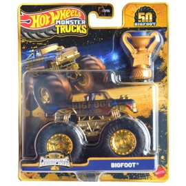 Hot Wheels Monster Trucks Bigfoot Trophy Champions 50th Years Bigfoot Series 1:64 Druckguss