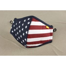 Spring Notion Reusable Washable USA American Flag Team Color Blocks Cotton Cloth Face Mask for Adults and Kids Red White Blue S