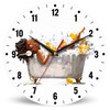 SPUNKER Wall Clocks,African Woman Bath Wall Clocks,Yellow Duck Battery Operated