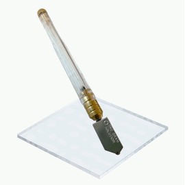 ONEGRAMSOLUTION Oil-Feed Glass Cutter 310B Transparent Engineered Plastic Body and Tungsten Carbide Wheel for Glass Thickness Ranging 1/8"(3mm) to 3/8"(8~9mm)