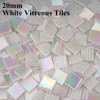Samjobroad 500g White Mosaic Tiles for Crafts – Iridescent Stained