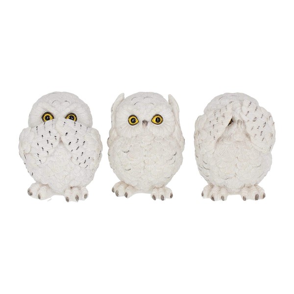 Nemesis Now Three Wise Owls Figurine 9cm White