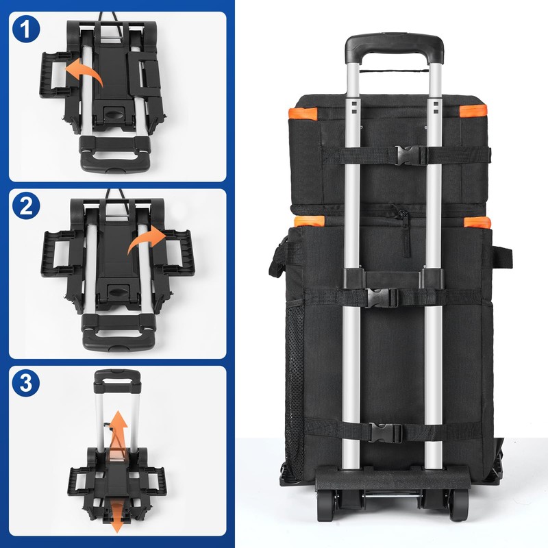 Odoland 72 Cans Soft Cooler with Wheels and Handle Collapsible