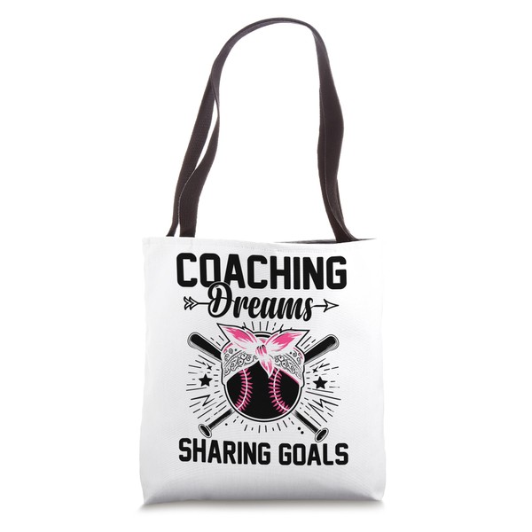 Coaching Dreams Sharing Goals Baseball Player Coach Tote Bag