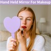 TBWHL Heart-Shaped Travel Handheld Mirror, Cosmetic Hand Mirror with Handle,