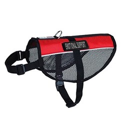 Dogline MaxAire Multi-Purpose Mesh Vest for Dogs and 2 Removable Emotional Support Patches, 30 to 38", Red