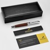BEILUNER 318 Luxury Leather Pen, Hand-Stitched Premium Leather, Chrome-Plated Finish,