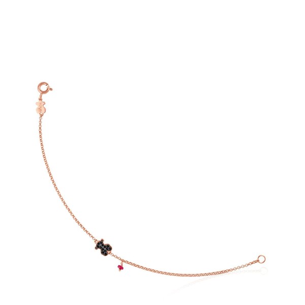 TOUS Pulsera de Plata Vermeil Rosa para Mujer con Motivo