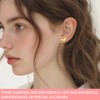 NHQZ S925 Dainty Climber Stud Earrings, Piercing Ear, Piercing Set,