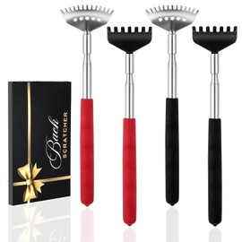 4 Pack Back Scratcher Telescoping Back Scratcher for Men Women Extendable Metal Back Scratchers Back Massager Tool Father's Day Gifts (Random Color)
