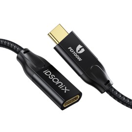 USB C Verlängerung Kabel 0.5m (20 Gbit/s) - iDsonix USB-C Verlängerung unterstützt 4k@60Hz/100W Schnellladung, Type C 3.2 Gen2*2 Verlängerungskabel Kompatibel mit PSVR2/USB C Hub/Dell XPS/MacBook
