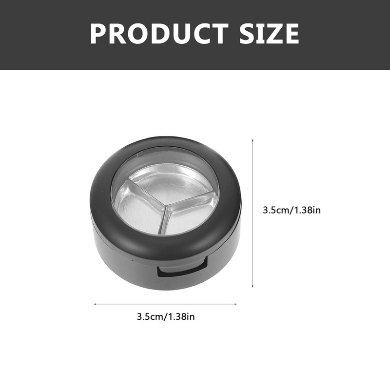 KALLORY Black Eyeshadow 4 Pieces Empty Makeup Box, Round Magnetic