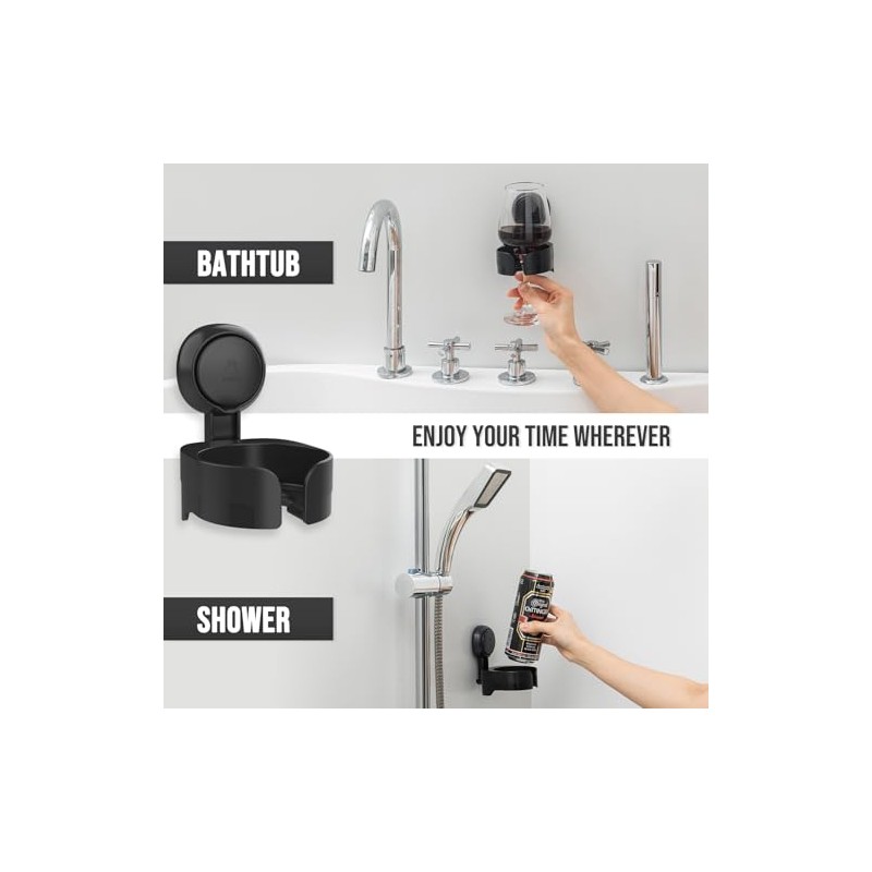 Suction Cup Wine Glass Holder for Shower & Bath -