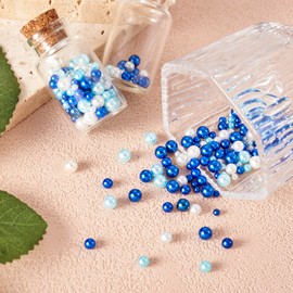 Craftdady 250Pcs/20g Fausses Perles Acryliques Sans Trou Mini Perles Rondes 2~4mm Pour Nail Art UV Resin Fillers Wedding Decors Crafts Jewellery Making, Blue