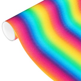 VINYL FROG Rainbow Shimmer Adhesive Vinyl Roll - 12" x 60" Glitter Gradient Craft Permanent Vinyl Sparkle Vinyl for Cricut for DIY Craft Projects