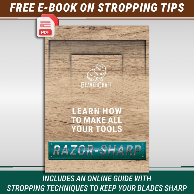 BeaverCraft Leather Strop for Knife Sharpening - Dual-Sided Knife Strop