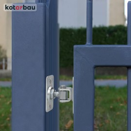 KOTARBAU Set of 2 Gate Hinges - M12 - Adjustable 50-70 mm - Gate Hinge with 2 Screw-On Plates - Heavy Duty Hinges for Garden Gate - Galvanised Steel Gate Hinges - Silver