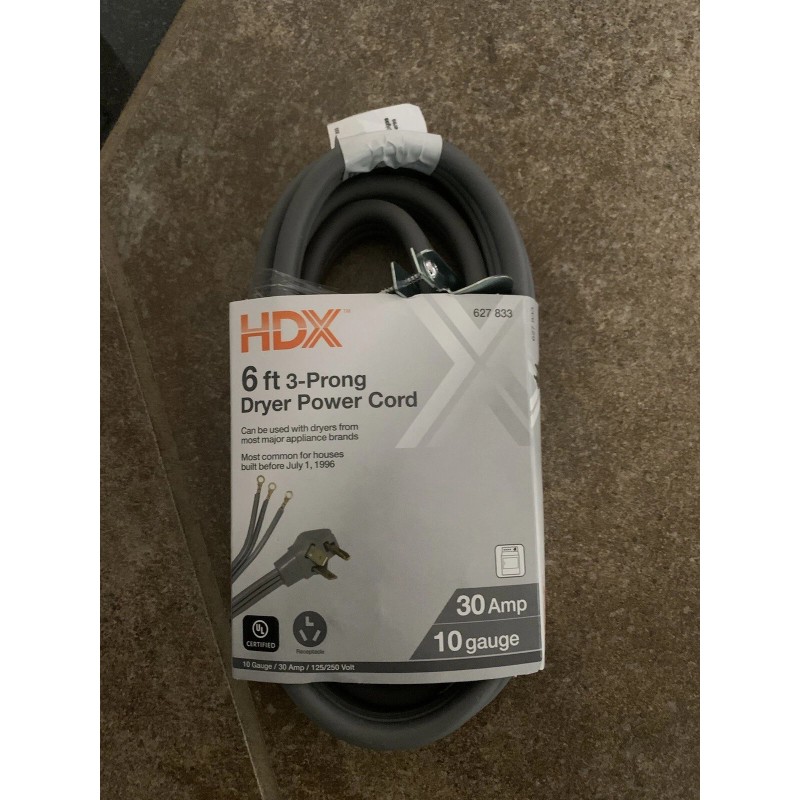 HDX 6 Ft. 10/3 3-Wire Dryer Cord