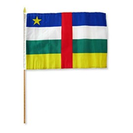 JumpingLight 12x18 Inch Wholesale Lot of 12 (Dozen) Central African Republic Stick Flag - Black Lives Matter - Pan-African Black Liberation UNIA Flag