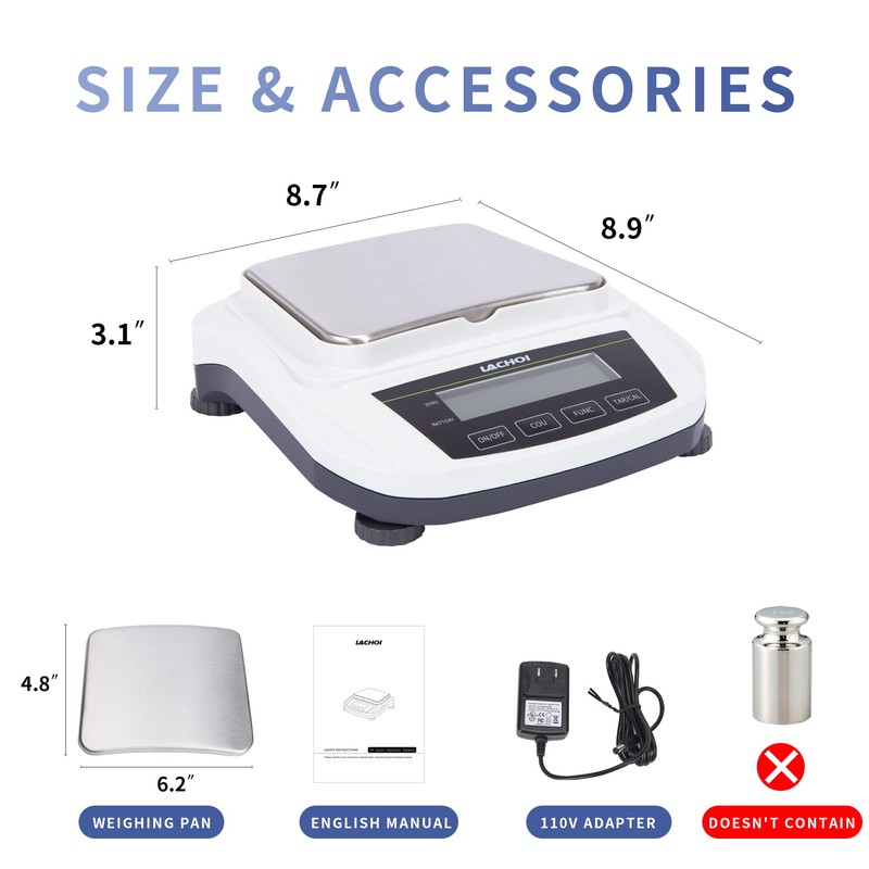 LACHOI Lab Scale 2000g×0.01g Accuracy Precision Scale Laboratory Analytical Balance