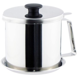 Nagao Tsubamesanjo Oil Pot, 3.3 fl oz (1.1 L), Stainless Steel, Includes Saucer, Ami Type Filter, Dishwasher Safe, Made in Japan