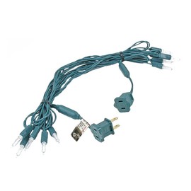 Novelty Lights 10 Light T5 LED Christmas Mini Light Set, Outdoor Lighting Party Patio String Lights, Warm White, Green Wire, 11 Feet